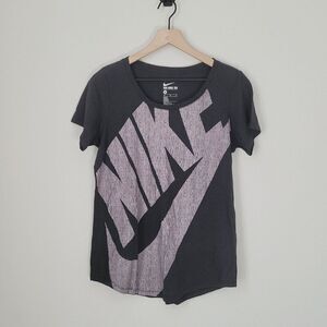 Nike The Nike Tee Dark Grey & Purple Tee Size Medium